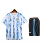 Camisolas de futebol Argentina Criança Equipamento Principal 2021 Manga Curta